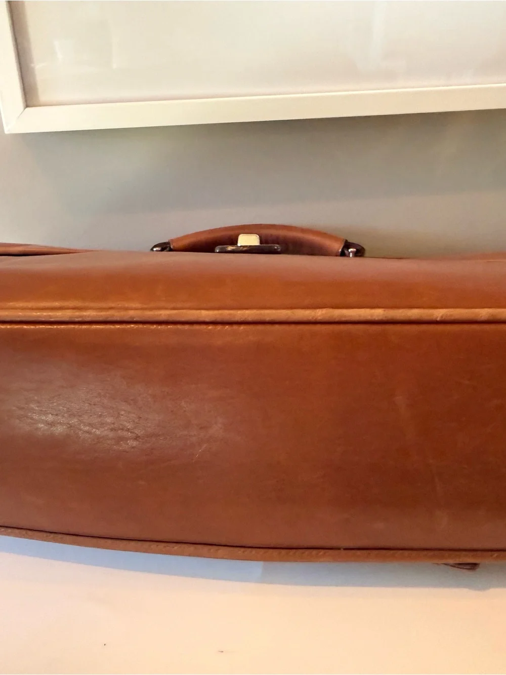 Coach Brown Leather Briefcase with Gold Hardware